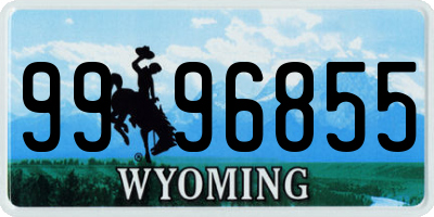 WY license plate 9996855