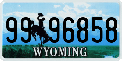 WY license plate 9996858