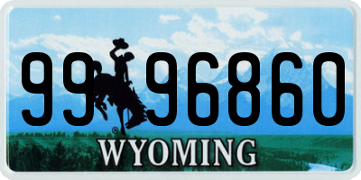 WY license plate 9996860