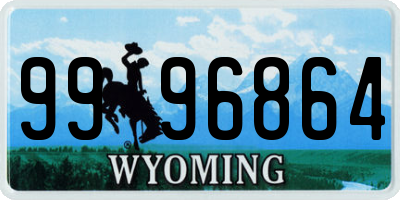WY license plate 9996864