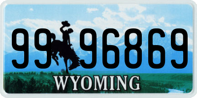 WY license plate 9996869