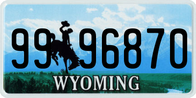 WY license plate 9996870