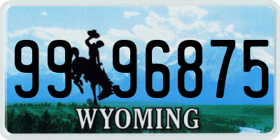 WY license plate 9996875