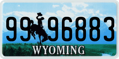 WY license plate 9996883