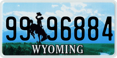 WY license plate 9996884