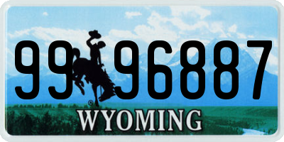 WY license plate 9996887