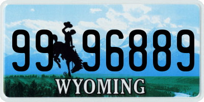 WY license plate 9996889