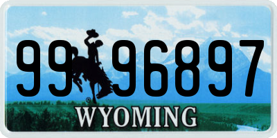 WY license plate 9996897