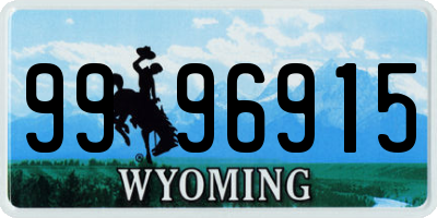 WY license plate 9996915