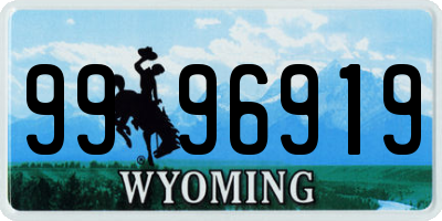 WY license plate 9996919