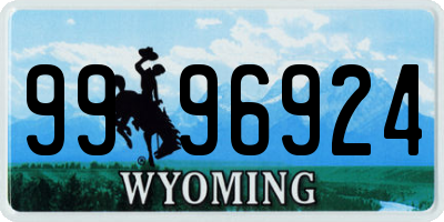 WY license plate 9996924