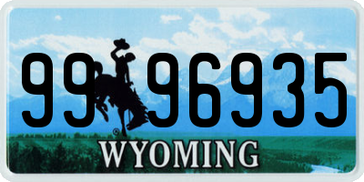 WY license plate 9996935