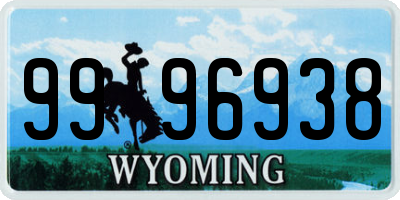 WY license plate 9996938