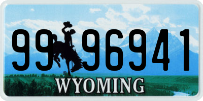 WY license plate 9996941