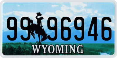WY license plate 9996946