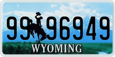 WY license plate 9996949