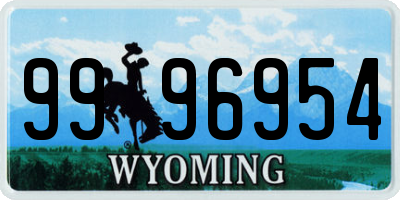 WY license plate 9996954