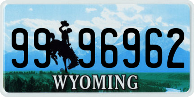 WY license plate 9996962