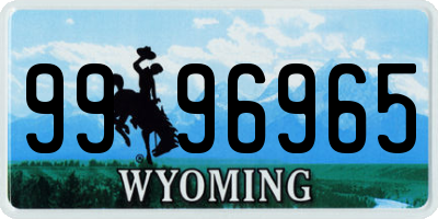 WY license plate 9996965