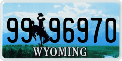 WY license plate 9996970