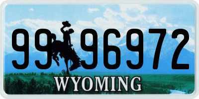 WY license plate 9996972