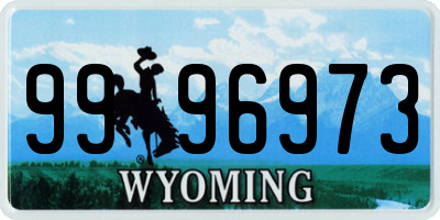 WY license plate 9996973