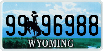 WY license plate 9996988
