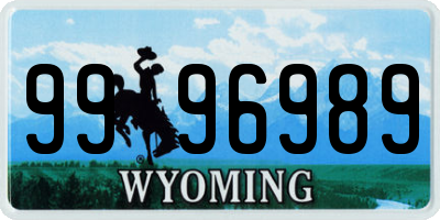 WY license plate 9996989