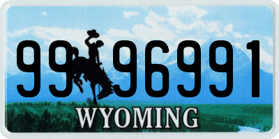 WY license plate 9996991