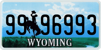 WY license plate 9996993