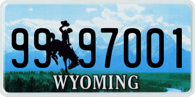 WY license plate 9997001