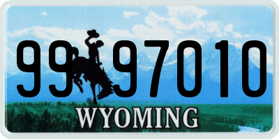 WY license plate 9997010