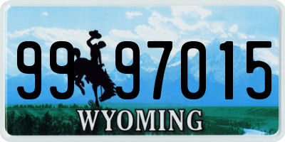 WY license plate 9997015