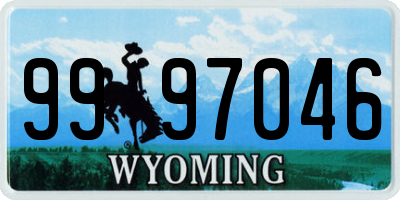 WY license plate 9997046