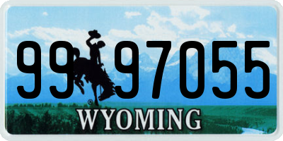 WY license plate 9997055