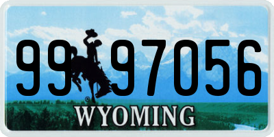 WY license plate 9997056