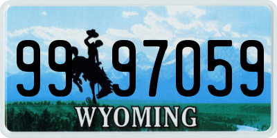 WY license plate 9997059