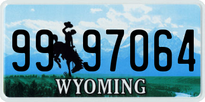 WY license plate 9997064