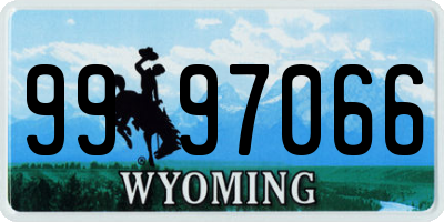 WY license plate 9997066