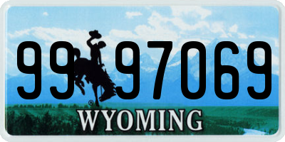 WY license plate 9997069