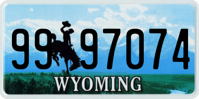 WY license plate 9997074