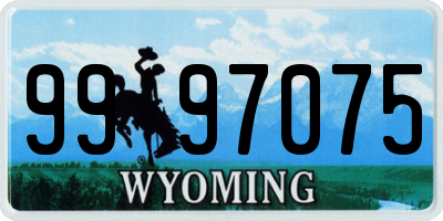 WY license plate 9997075