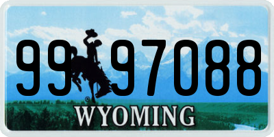 WY license plate 9997088