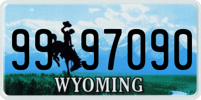 WY license plate 9997090