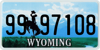 WY license plate 9997108