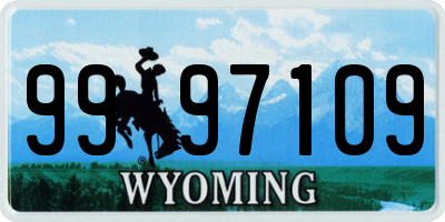 WY license plate 9997109