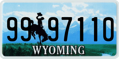 WY license plate 9997110