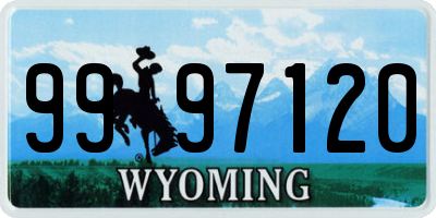 WY license plate 9997120