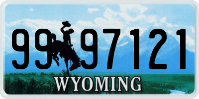 WY license plate 9997121