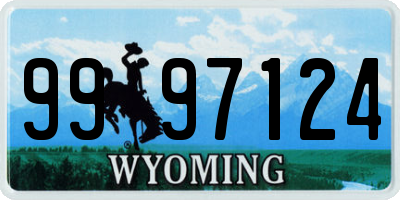 WY license plate 9997124